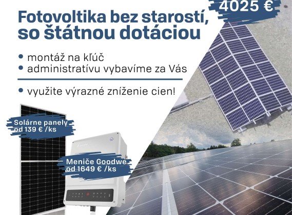 Fotovoltika zo štátnou dotáciou